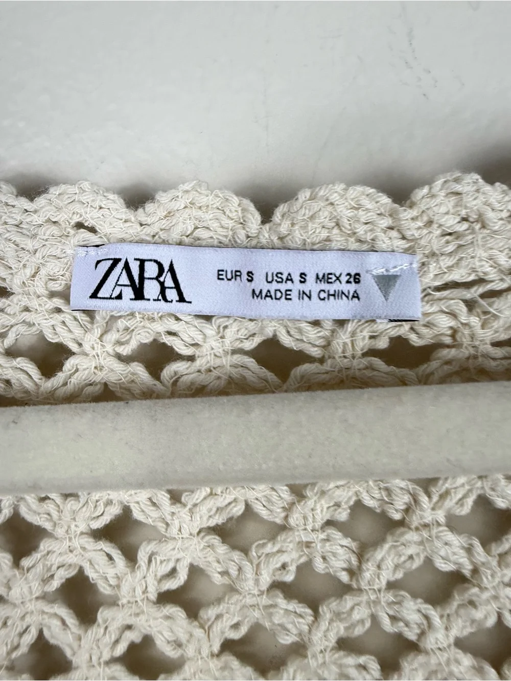 Zara Crochet Lace Crop Top Small Cream Boho Festival Rave Cottage Coastal Beach